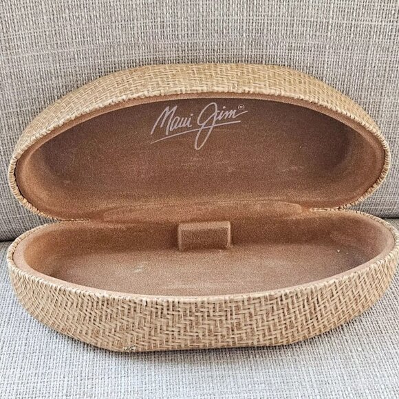 Maui Jim Sunglasses Case Tan Hard Case for Glasses Eye wear Case only - Picture 2 of 13